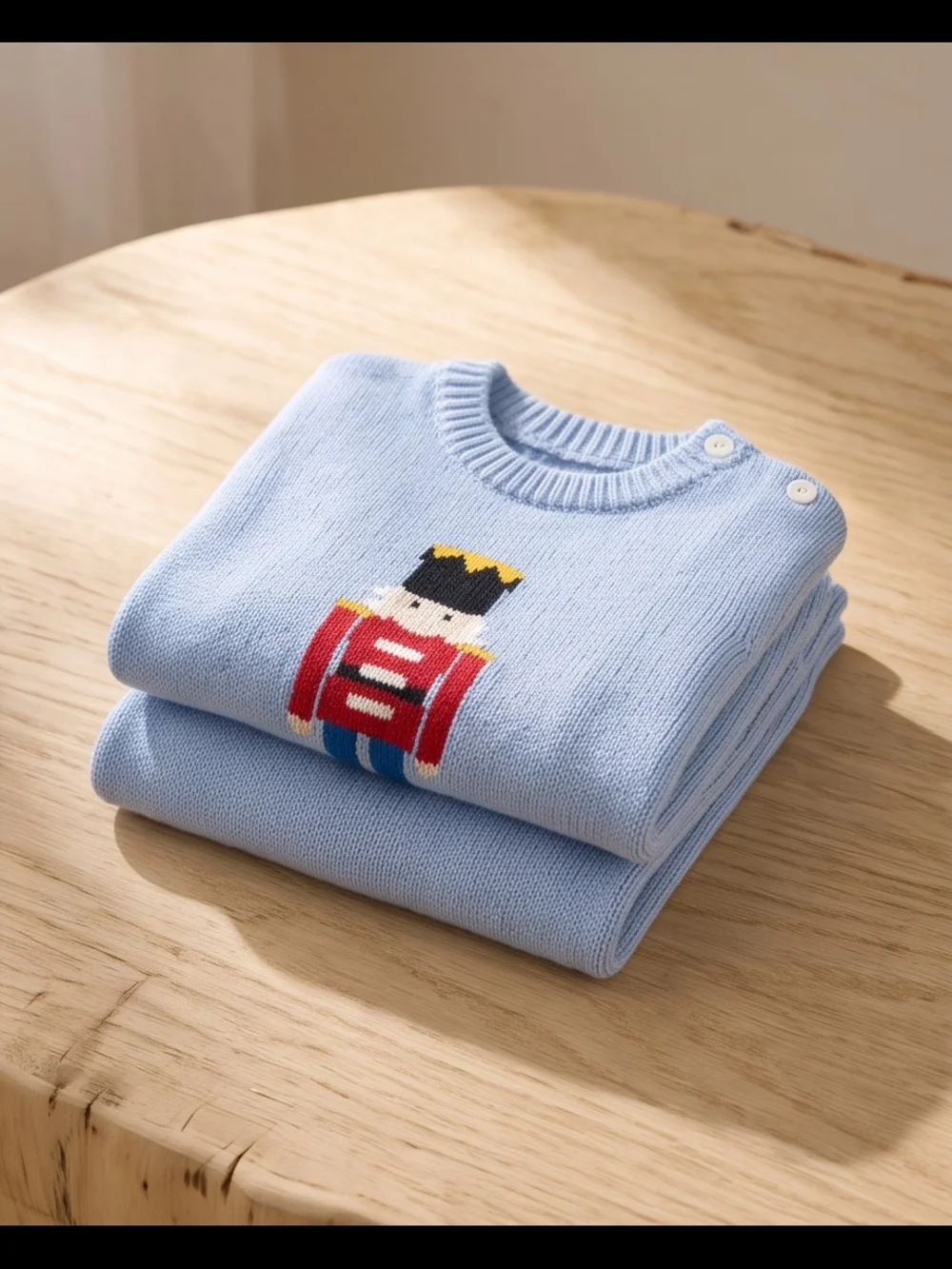 Edgehill Collection Light Blue Knit Nutcracker Sweater & Pants Set